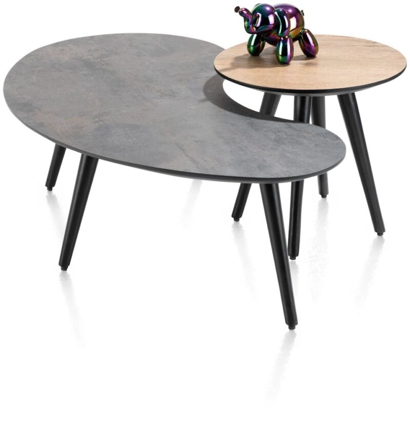 Maze, Table Basse 100 X 59 Cm - Forme Haricot - Hauteur 32 Cm - Anthracite - Image 3
