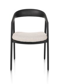 Dante, armstoel - eik antraciet met gestoffeerde zit in stof Brioni - Creme