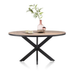 Avalox, eetkamertafel rond 150 x 120 cm - kleur driftwood - centrale poot
