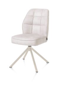 Bell, eetkamerstoel - creme frame recht - draaibaar - pocket - stof Calabria - Kiezel - Afbeelding 2