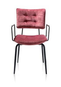 Manou, fauteuil - off black - tissu Karese - Burgundy red