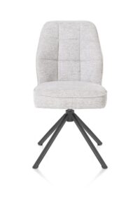 Bell, chaise - piétement tubulaire graphite - pivotante - confort ressorts - combi Calabria/Vada - Caillou
