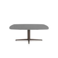 Saluti, eetkamertafel ovaal 180 X 105 cm. - centrale teenpoot - steelbrown - Antraciet