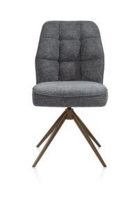 Bell, eetkamerstoel - steelbrown frame - draaibaar - relax - pocket - combi Calabria/Vada - Antraciet