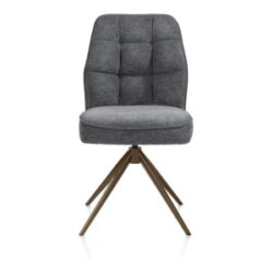 Bell, chaise - piétement steelbrown - pivotante - relax - confort ressorts - combi Calabria/Vada - Anthracite
