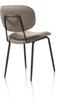 Lexi, eetkamerstoel - zwart frame (ROB) - stof Ponti - Lichtbruin - Afbeelding 2