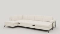 Napels, U-bank links  - stof Vada - Creme - Afbeelding 3