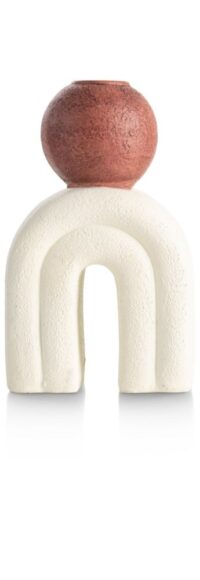 Lot bougeoir H15,5cm - Creme