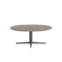 Saluti, eetkamertafel ellips 180 X 105 cm. - centrale teenpoot - grafiet - Lava