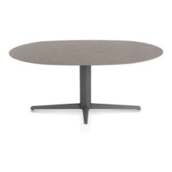 Saluti, table ellipse 180 X 105 cm. - pied central - graphite - Lava