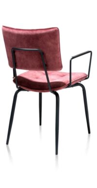 Manou, fauteuil - off black - tissu Karese - Burgundy red - Image 3