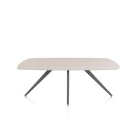 Saluti, eetkamertafel ovaal 210 x 105 cm. - 4 poot - graphiet - Light sand