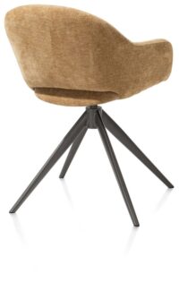 Finn, armstoel draaibaar - grafiet - stof Livigno - Okergeel - Afbeelding 2