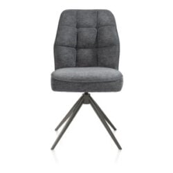 Bell, eetkamerstoel - grafiet frame - draaibaar - pocket - combi Calabria/Vada - Antraciet