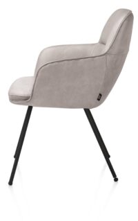 Mateo, armstoel - 4-pootjes - rough off black - Pala - Lichtgrijs - Afbeelding 3
