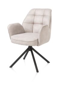 Bell, armstoel - zwart frame recht - draaibaar - pocket - stof Calabria - Kiezel - Afbeelding 2