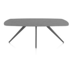 Saluti, table ovale 210 x 105 cm. - 4 pieds - graphite - Anthracite