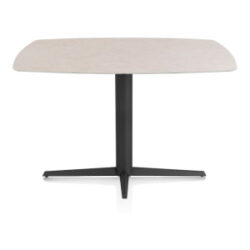 Saluti, table de bar ovale 150 x 105 cm. - pied central - noir - Light sand