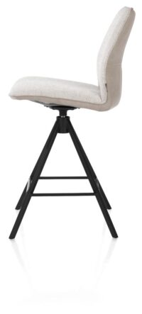 Franky, chaise de bar - pivotante - front Toba Caillou / dos Pala gris clair - Image 3