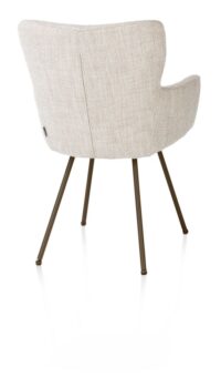 Sage, armstoel 4-pootjes steelbrown - stof Luton - Creme - Afbeelding 2