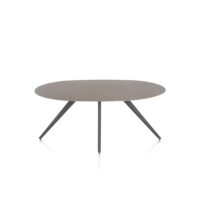 Saluti, eetkamertafel ellips 180 x 105 cm. - 4 poot - graphiet - Lava