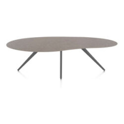 Saluti, table organic 240 x 120 cm. - 4 pieds - graphite - Lava