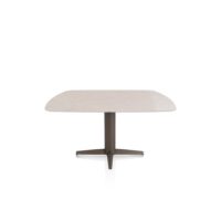 Saluti, eetkamertafel ovaal 150 X 105 cm. - centrale teenpoot - steelbrown - Light sand
