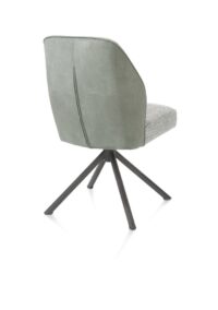 Bell, eetkamerstoel - grafiet frame recht - draaibaar - pocket - combi Calabria/Vada - Olijf - Afbeelding 3