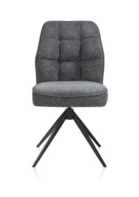 Bell, chaise - pi&eacute;tement noir - pivotante - confort ressorts - combi Calabria/Vada - Anthracite