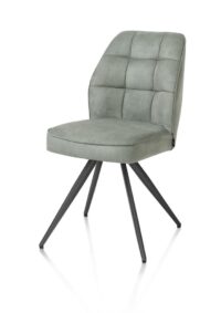 Bell, chaise - piétement graphite - confort ressorts - tissu Calabria - Olive - Image 2