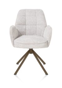 Bell, armstoel - steelbrown frame recht - draaibaar - pocket - combi Calabria/Vada - Kiezel
