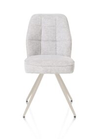 Bell, chaise - piétement crème - confort ressorts - combi Calabria/Vada - Caillou