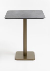 Brest table de bar stone anthracite 75x75cm - Or