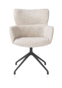 Sage, armstoel draaibaar - graphiet - stof Luton - Creme