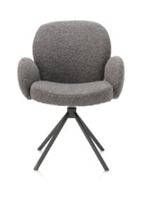 Jaxon, chaise a accoudoirs - pietement graphite - pivotante - tissu Brioni - foie
