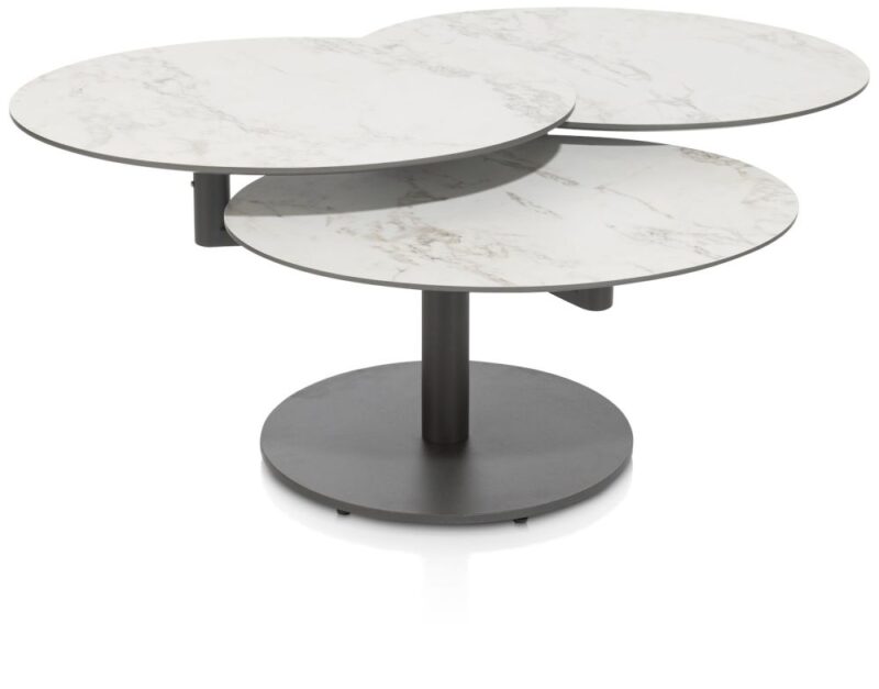 Pete, Salontafel Draaibaar - Ca. 100 X 100 Cm (3 Bladen Rond) - Afbeelding 3