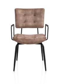Manou, armstoel - off black - stof Karese - Camel