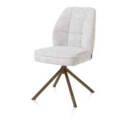 Bell, eetkamerstoel - steelbrown frame recht - draaibaar - pocket - combi Calabria/Vada - Kiezel