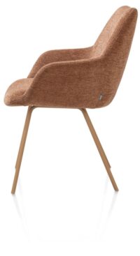Odin, chaise &agrave; accoudoirs - pi&eacute;tement m&eacute;tal RAL 1011 - biscuit - tissu Vada cuivre - Image 3