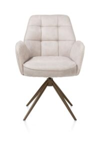 Bell, armstoel - steelbrown frame - draaibaar - pocket - stof Calabria - Kiezel