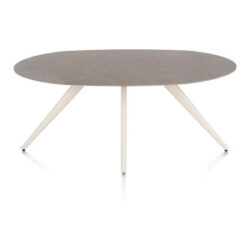 Saluti, table ellipse 180 x 105 cm. - 4 pieds - cr&egrave;me - Lava