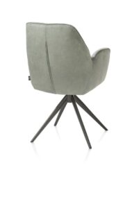 Bell, chaise à accoudoirs - piétement graphite - pivotante - relax - confort ressorts - combi Calabria/Vada - Olive - Image 3