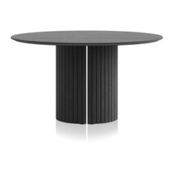 Pavie, table ronde 140 cm (pied en bois) - castle black