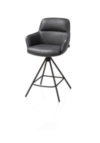 Mateo, barstoel - 4-pootjes - rough off black - Pala - Antraciet - Afbeelding 2
