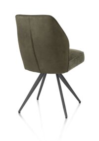 Bell, chaise - piétement graphite - confort ressorts - combi Calabria/Vada - vert mousse - Image 3