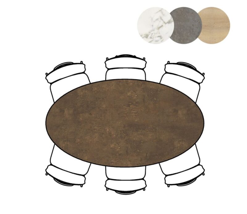 Masura, Table De Bar Ellipse - 180 X 100 Cm (Hauteur 92 Cm) - Rouille - Image 2
