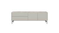 Noon, lowboard 170 cm - 2-deuren + 2-laden - bovenblad in HPL light grey