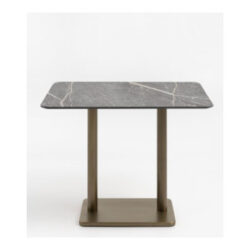 Brest table de bar marble light grey 120x75cm - Or