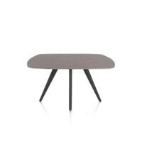 Saluti, eetkamertafel ovaal 150 x 105 cm. - 4 poot - rough off black - Lava