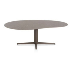 Saluti, table organic 210 X 120 cm. - pied central - steelbrown - Lava